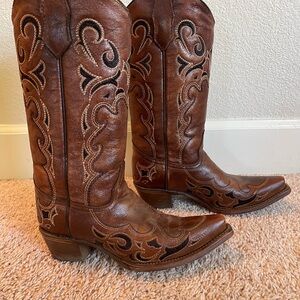 Circle G Corral Brown leather Cowboy Boots